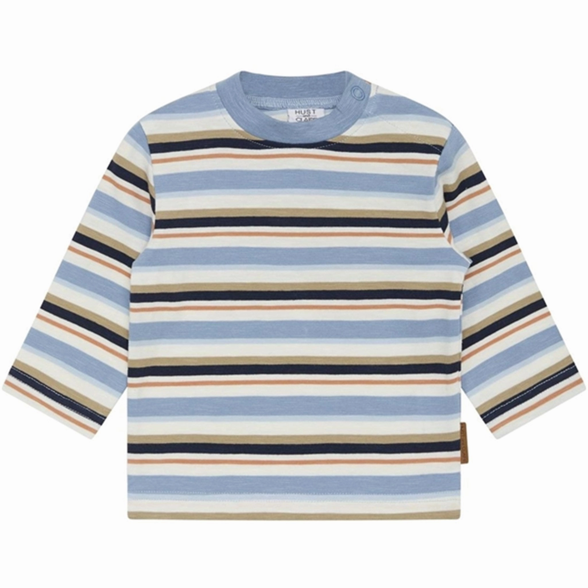 Non Iron Material Anti Static Treatment Hust & Claire Faded Blue Anton T-Shirt