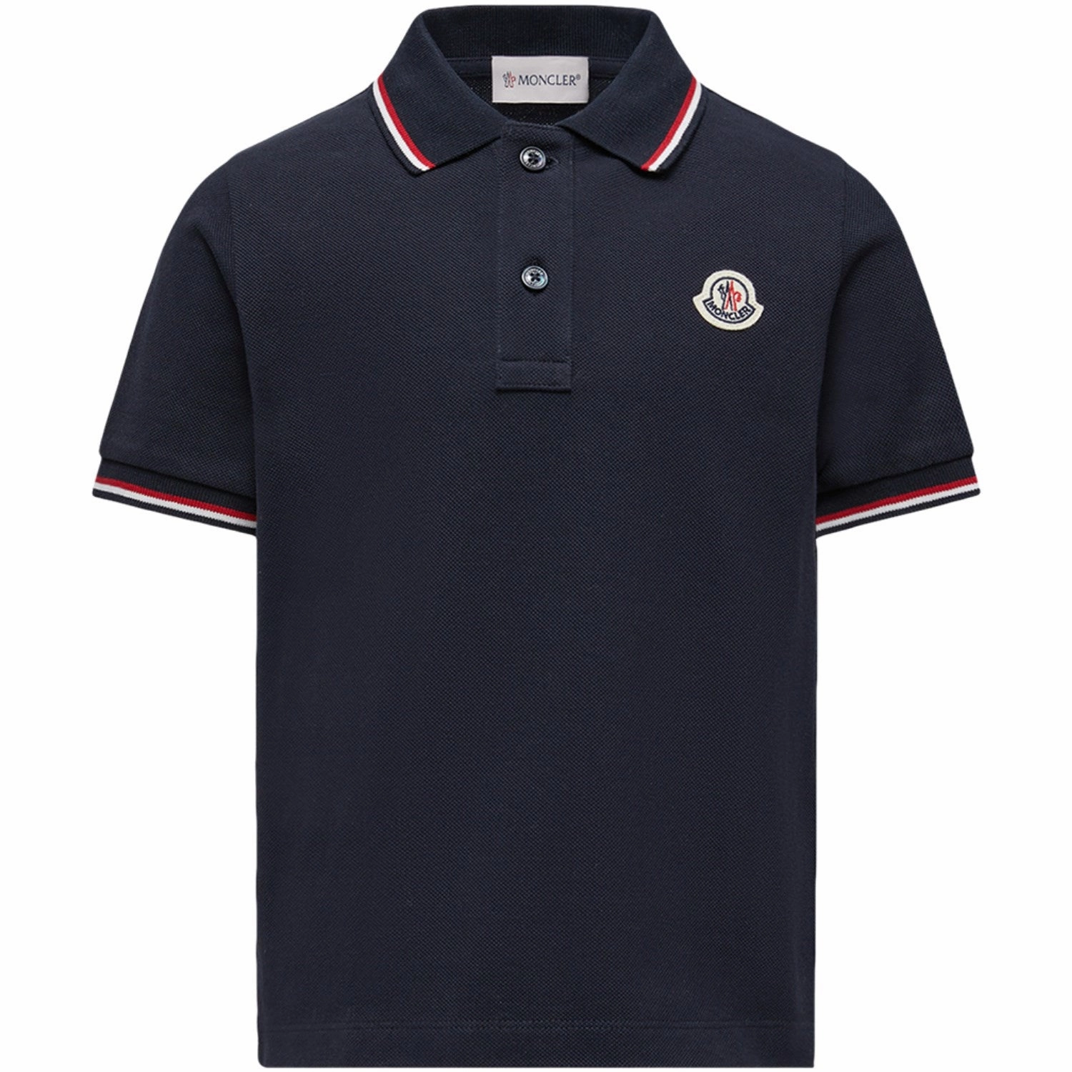 Moncler Navy Ss Polo Breathable Textile