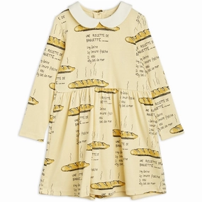 Power Soft Mini Rodini Baguette Aop Ls Dress Yellow