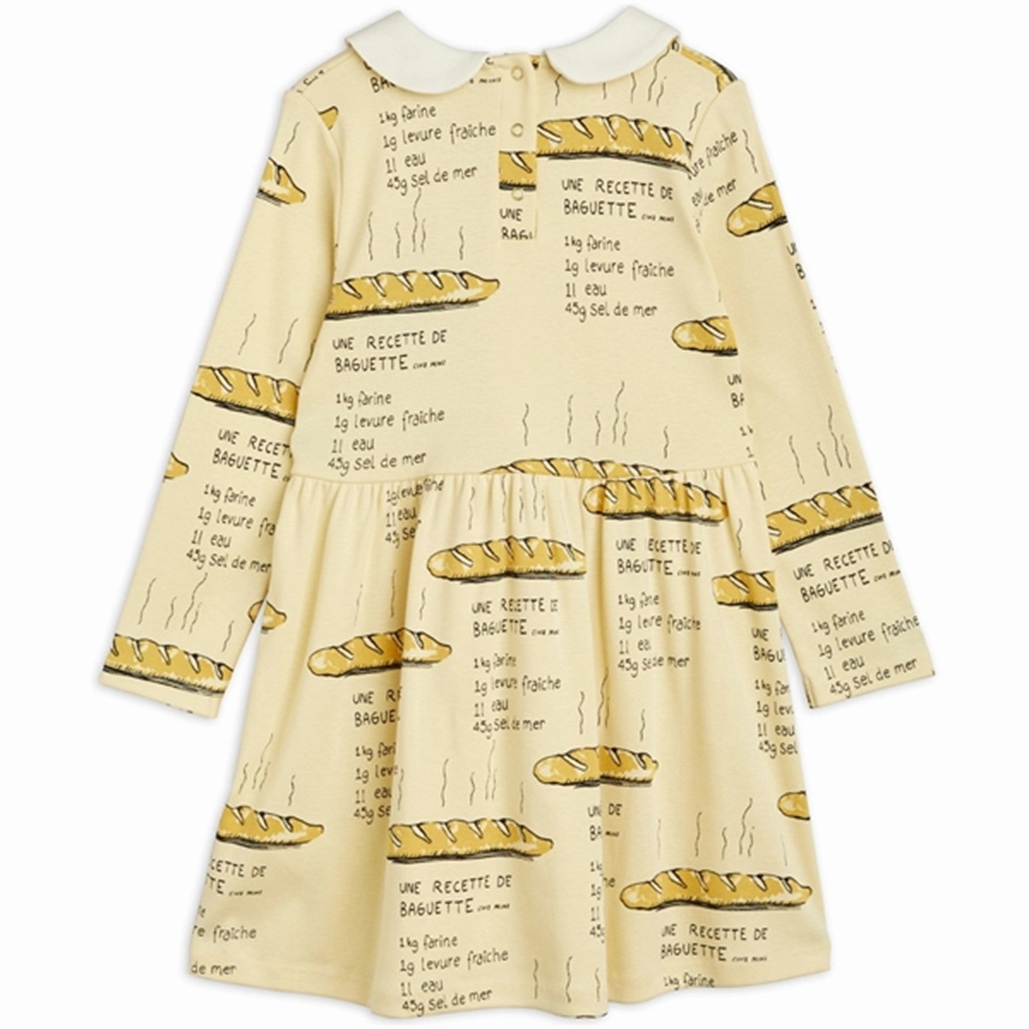 Oversized-Fit Mini Rodini Baguette Aop Ls Dress Yellow