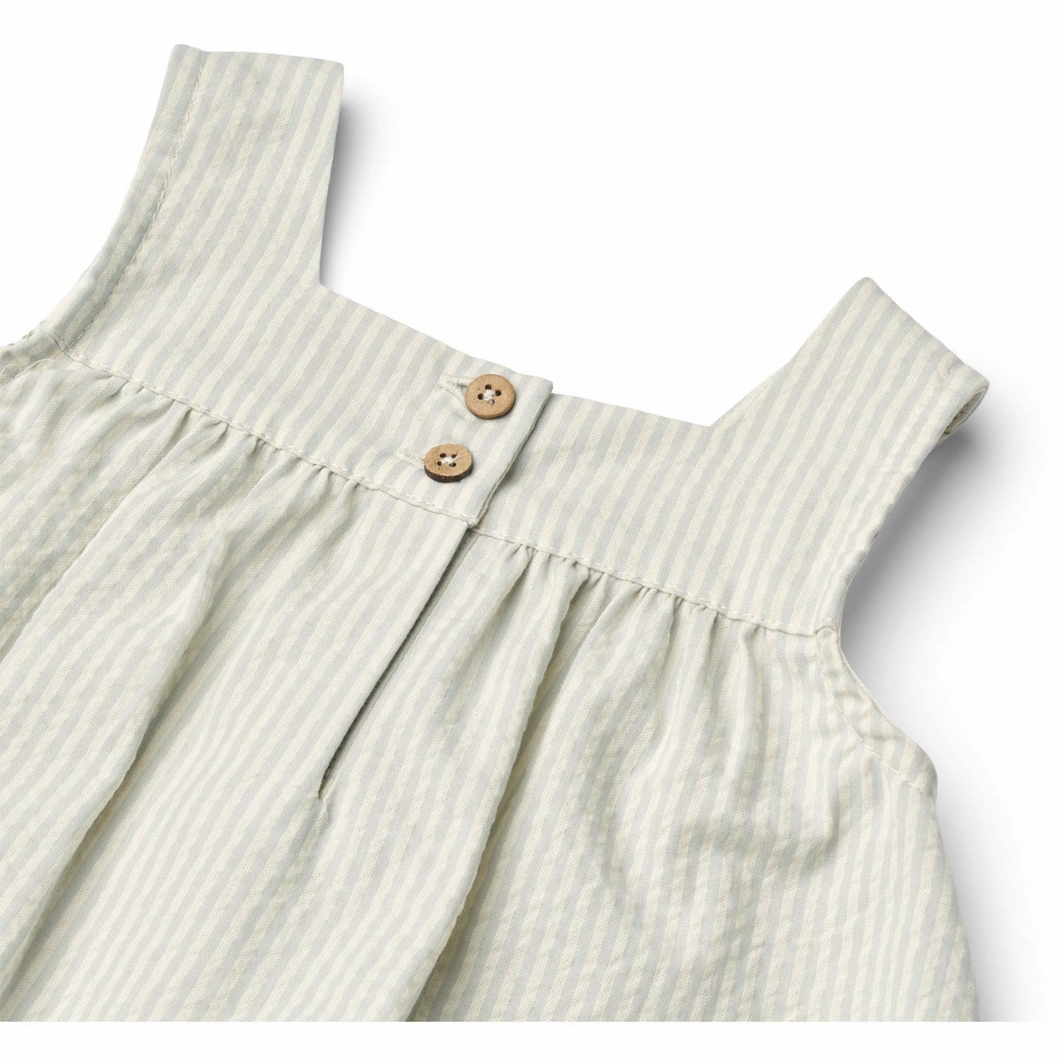 Airy Silk Wheat Summer Blue Stripe Dress Ruffle Ayla