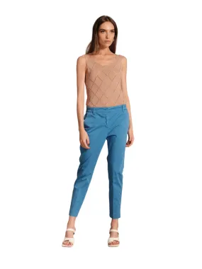 All-Purpose Comfort Griffai pantalone da donna Capri con elastico laterale in raso DGP5062 royal