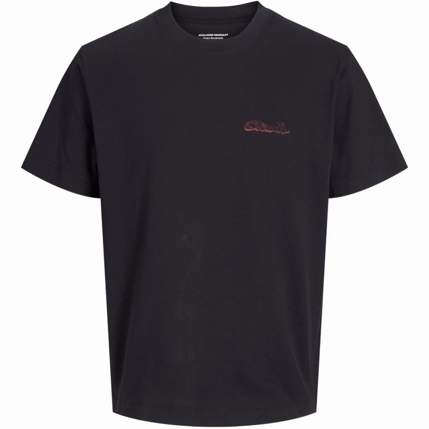 Essential Fashion Heather Jersey Material Jack & Jones Junior Black Retiro Back T-Shirt Crew Neck