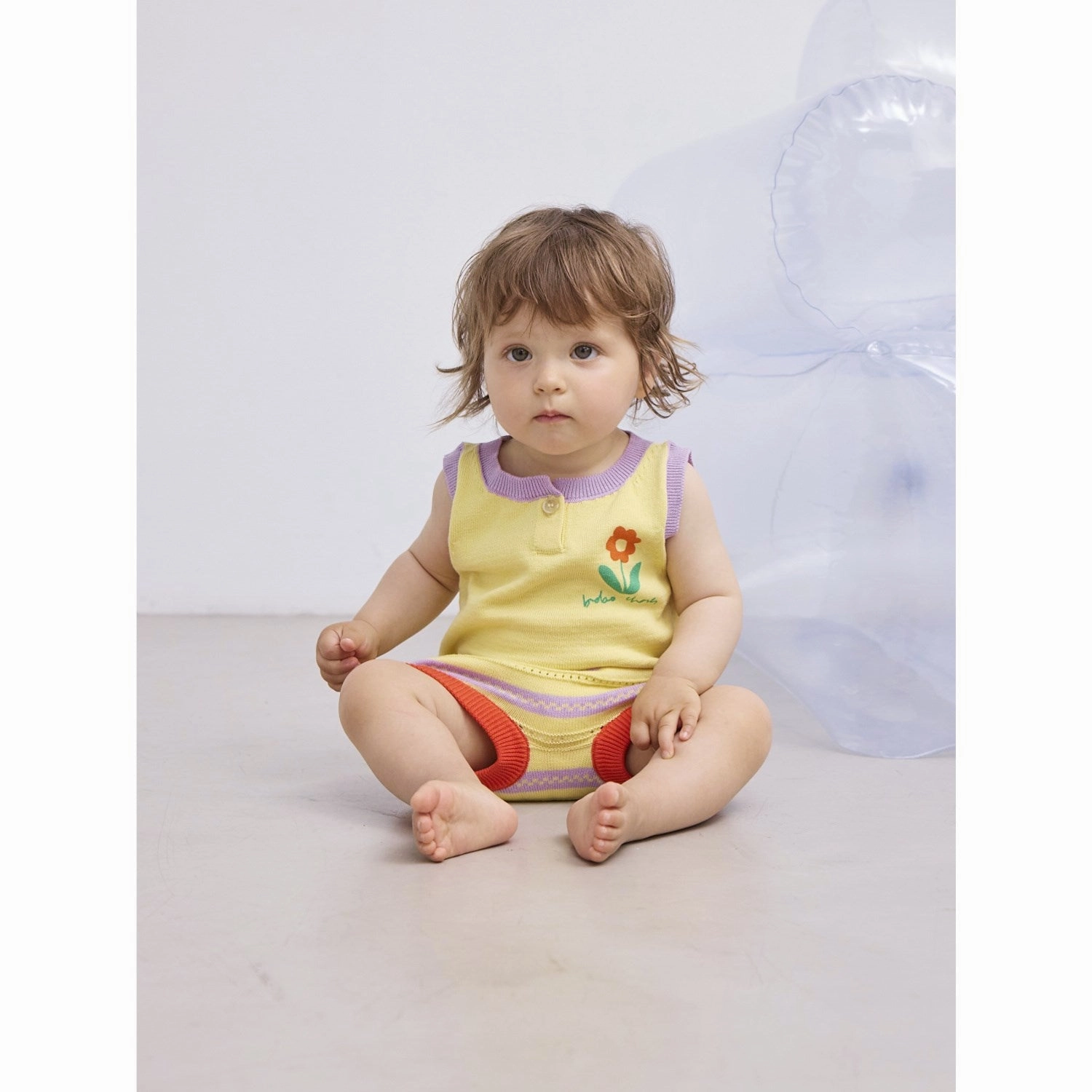 Skin Friendly Blends Bobo Choses Beige Flower Knitted Set