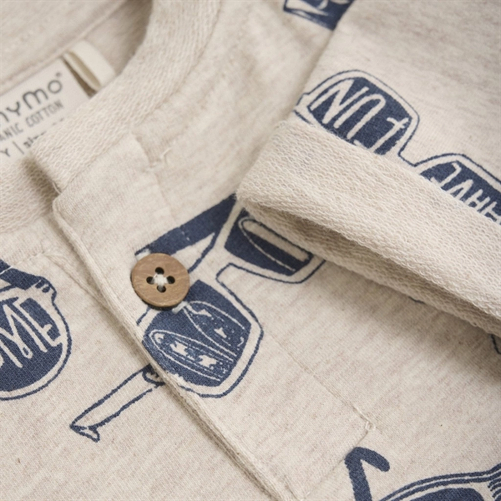 Textured Surface Fade Resistant Print Minymo Light Beige Melange Sweat T-shirt AOP