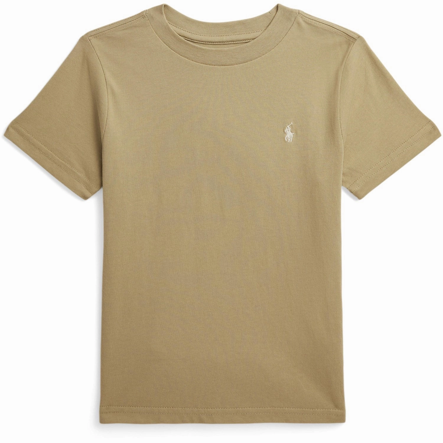 Polo Ralph Lauren Classic Khaki T-Shirt M? IKKE AKTIVERES Ribbed Collar Design Stylish and Comfortable