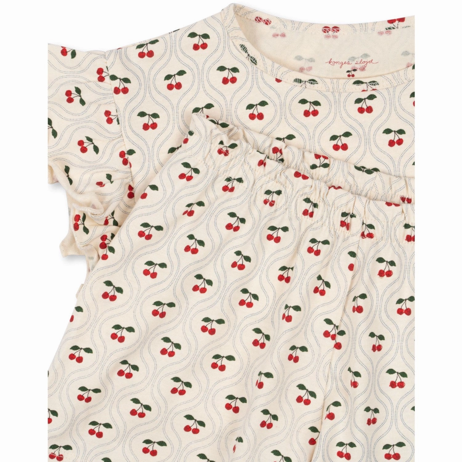 Konges Sl?jd Cherry Motif Lin Frill Set Gots Modular Storage Design graduation season