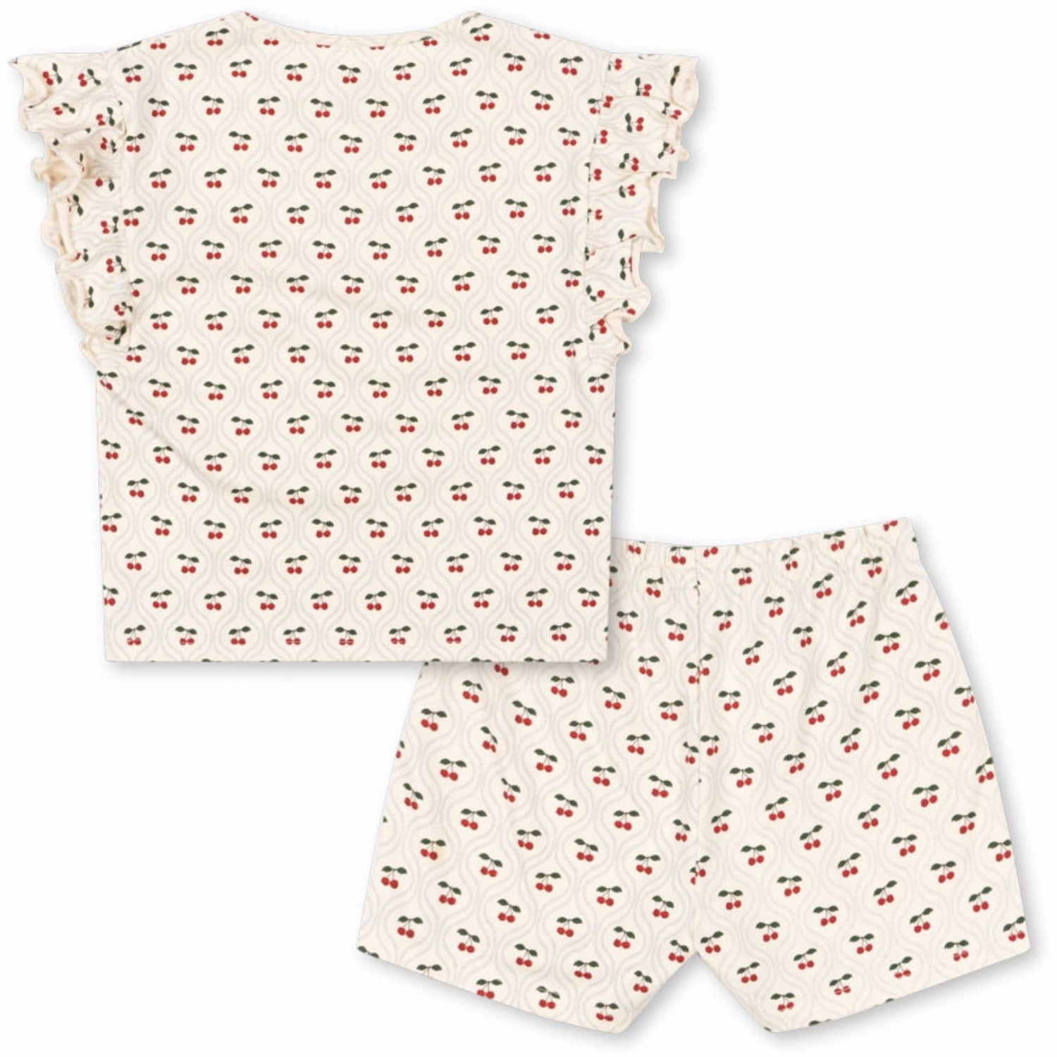 Konges Sl?jd Cherry Motif Lin Frill Set Gots Classic Style