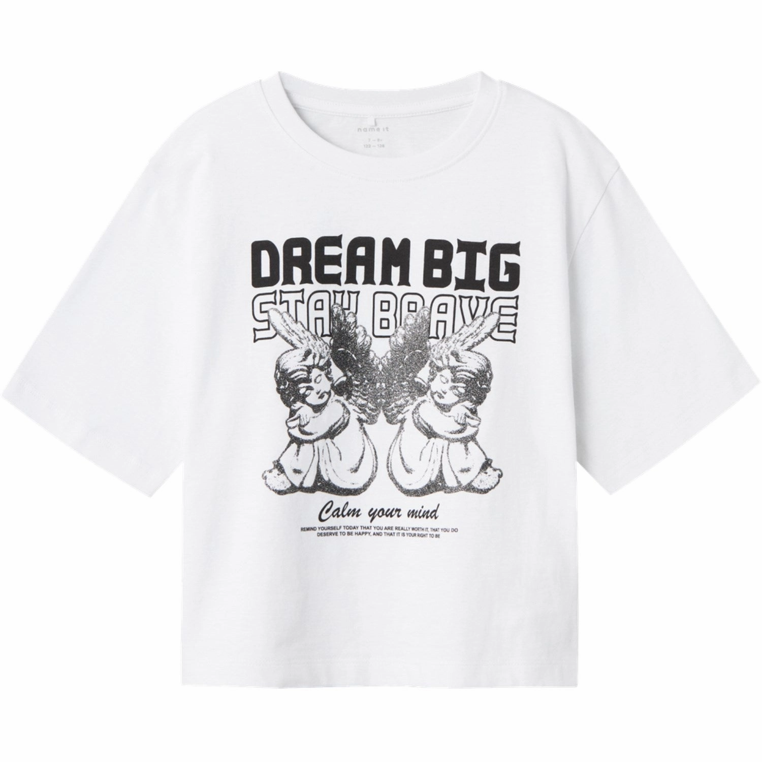 StretchComfortWeave Garment Dyed Technique Name It Bright White Rusa 2/4 Regular T-Shirt