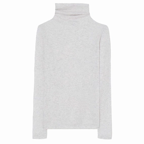 Winter Layering Contemporary Style American Vintage Long Sleeve Turtleneck T-shirt Massachusetts Heather Grey
