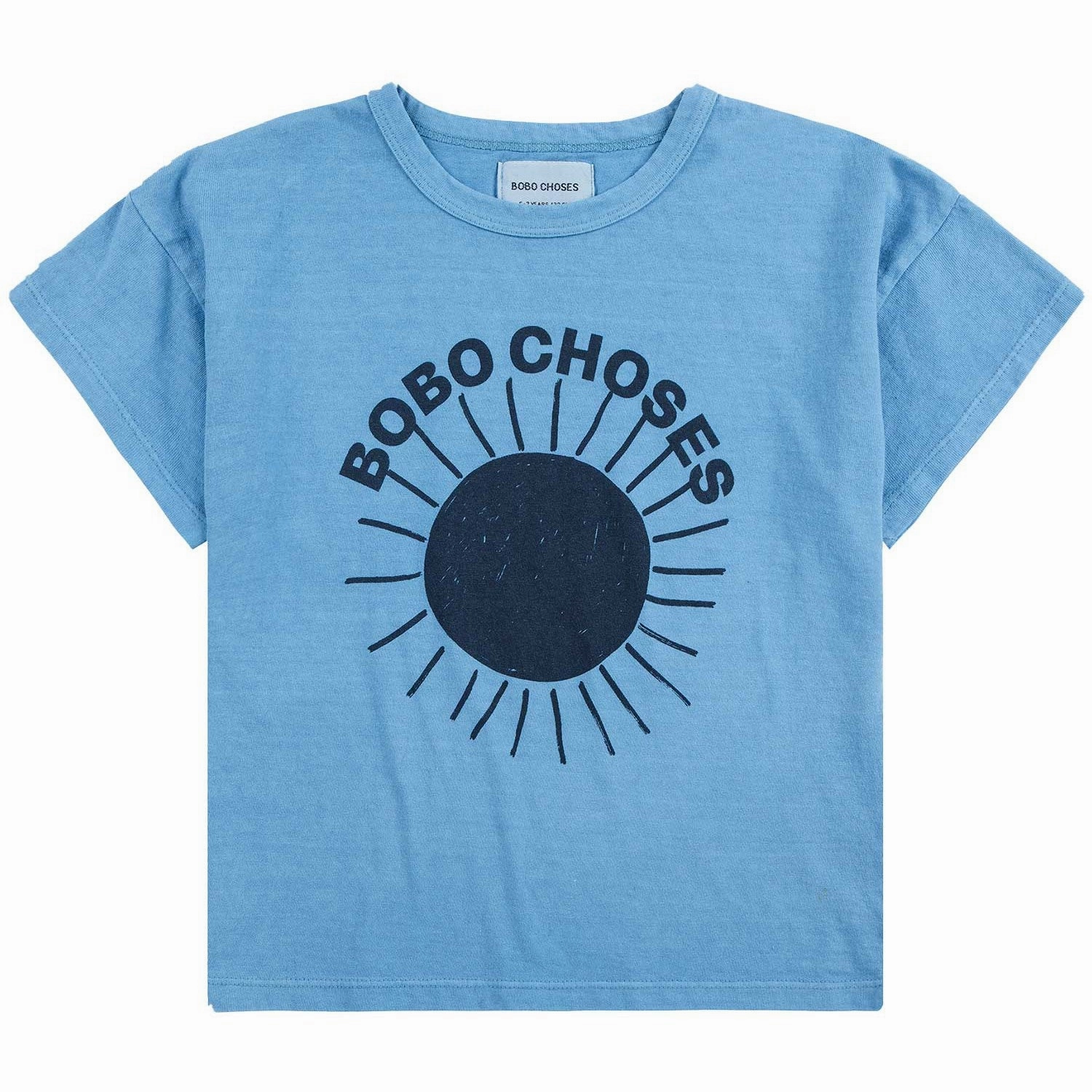 Bobo Choses Light Blue Sun Turquoise T-Shirt PocketDetail