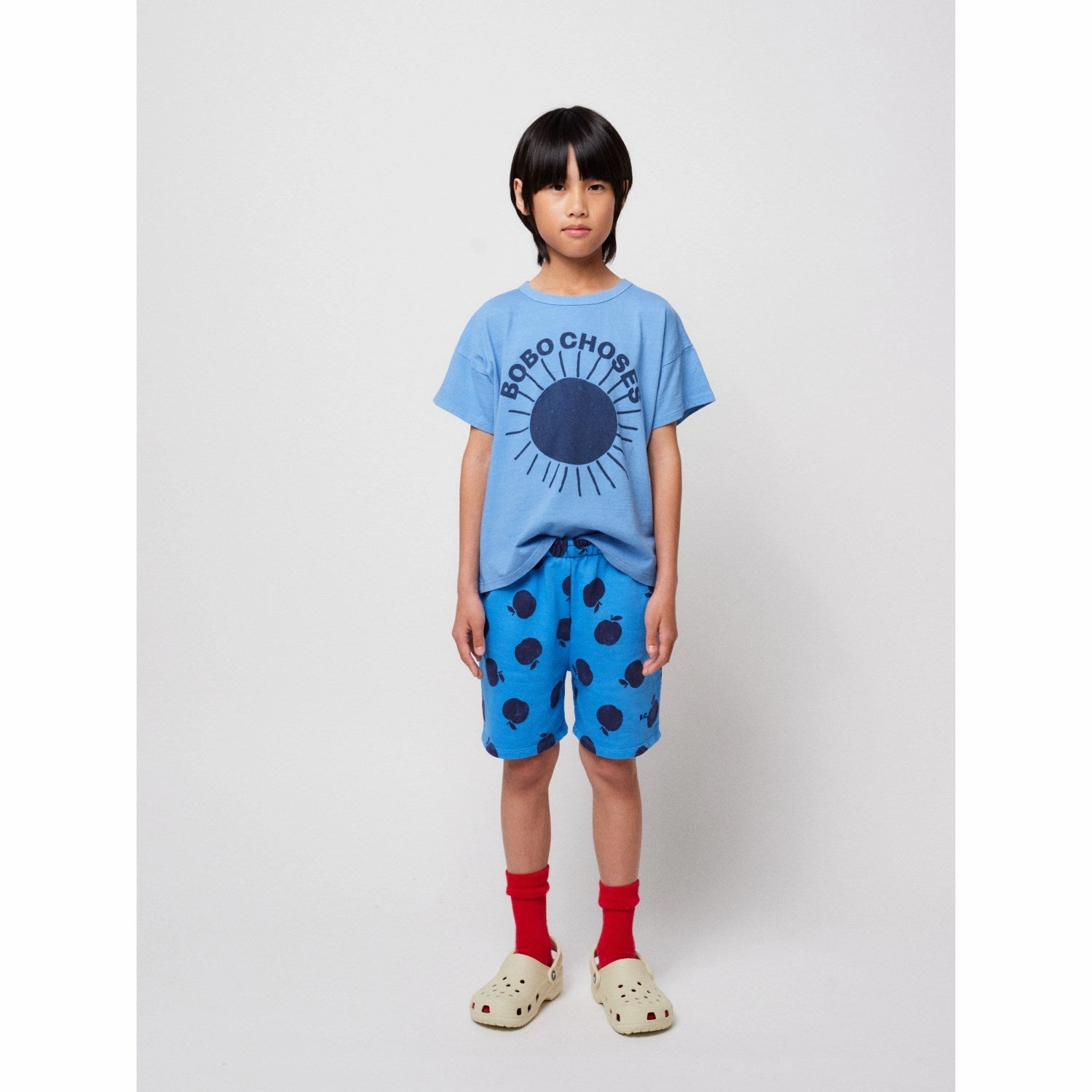 Bobo Choses Light Blue Sun Turquoise T-Shirt Practical Wear