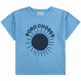 Bobo Choses Light Blue Sun Turquoise T-Shirt PocketDetail