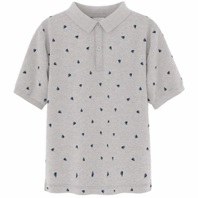 Name It Light Grey Melange Boats Volo Regular Polo Preppy Style Layered Look