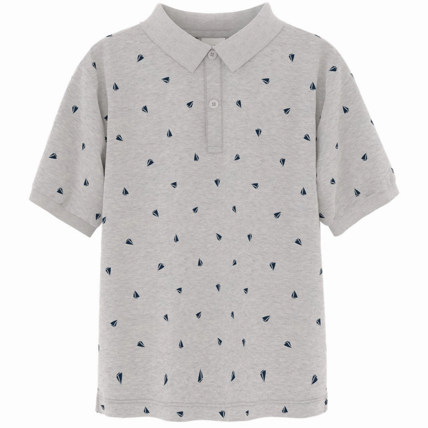 Name It Light Grey Melange Boats Volo Regular Polo HighDurability Yarn Matte Surface Texture