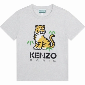 Geometric Print Kenzo T-shirt Light Grey