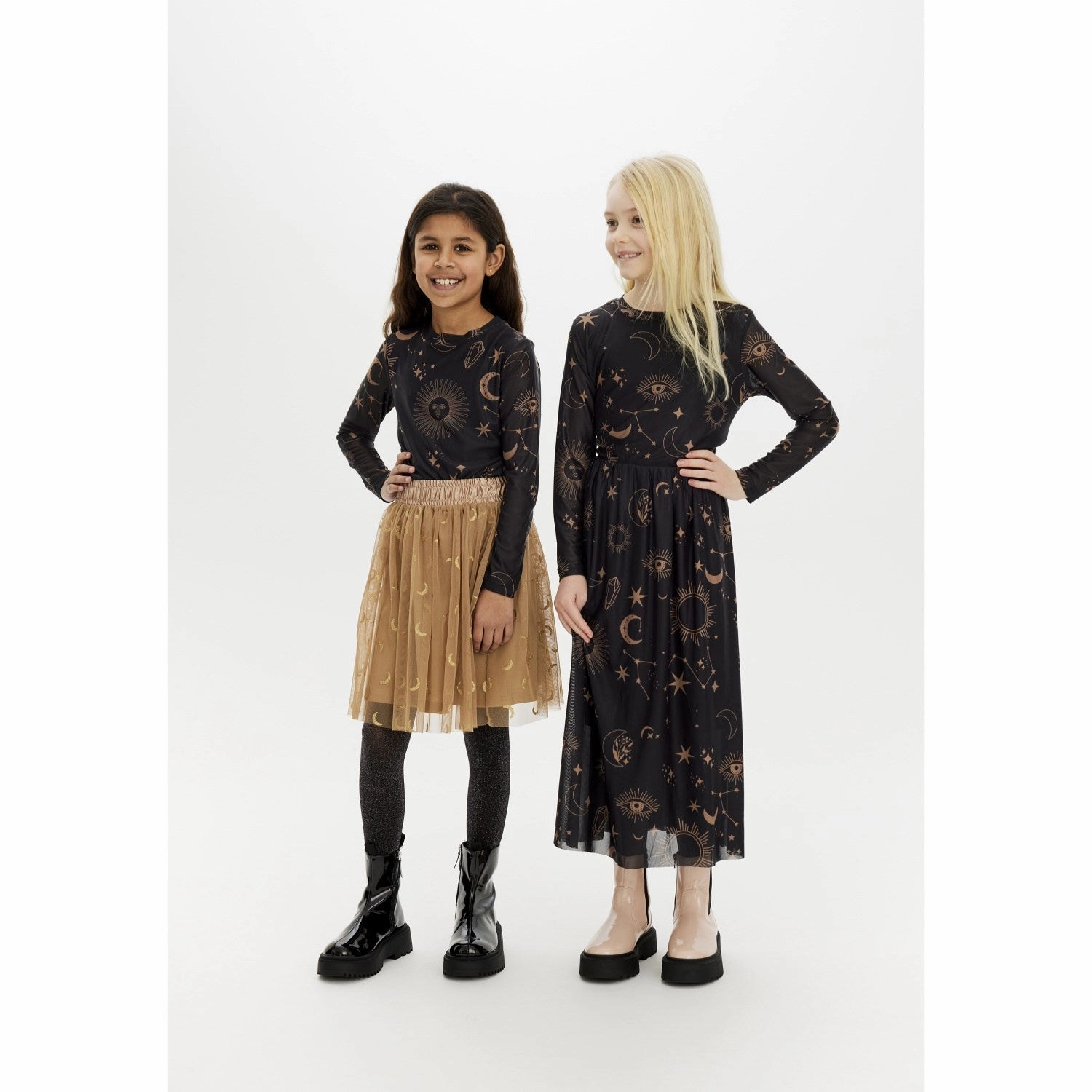 First Date The New Black Beauty Astro AOP Mia Mesh Blouse