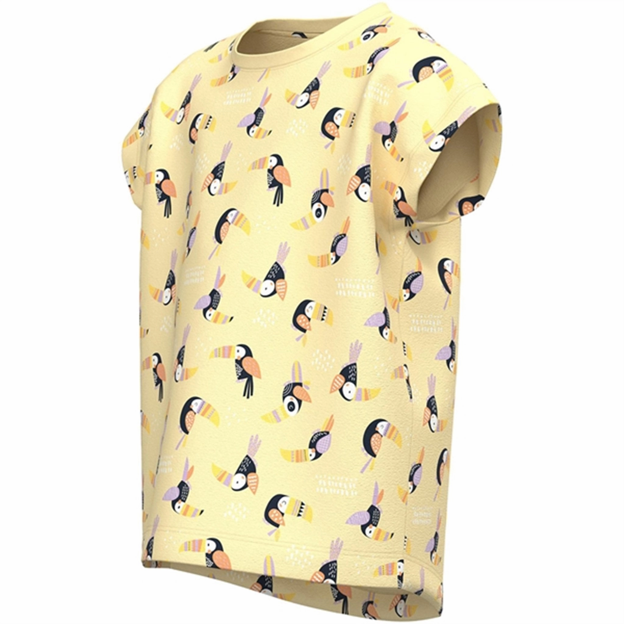 Name it Double Cream Toucan AOP Vigga T-Shirt Relaxed and Easy Sustainable Material Blend