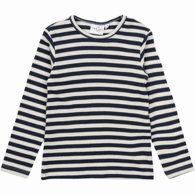 Tailored Fit Mature appeal THE NEW Siblings Mood Indigo Striped Fro Uni Rib Blouse