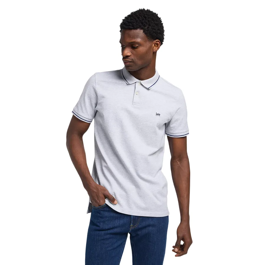 Lee polo manica corta da uomo in cotone pique L61ARL03 grigio ZeroIrritation Seams Anti Odor Technology