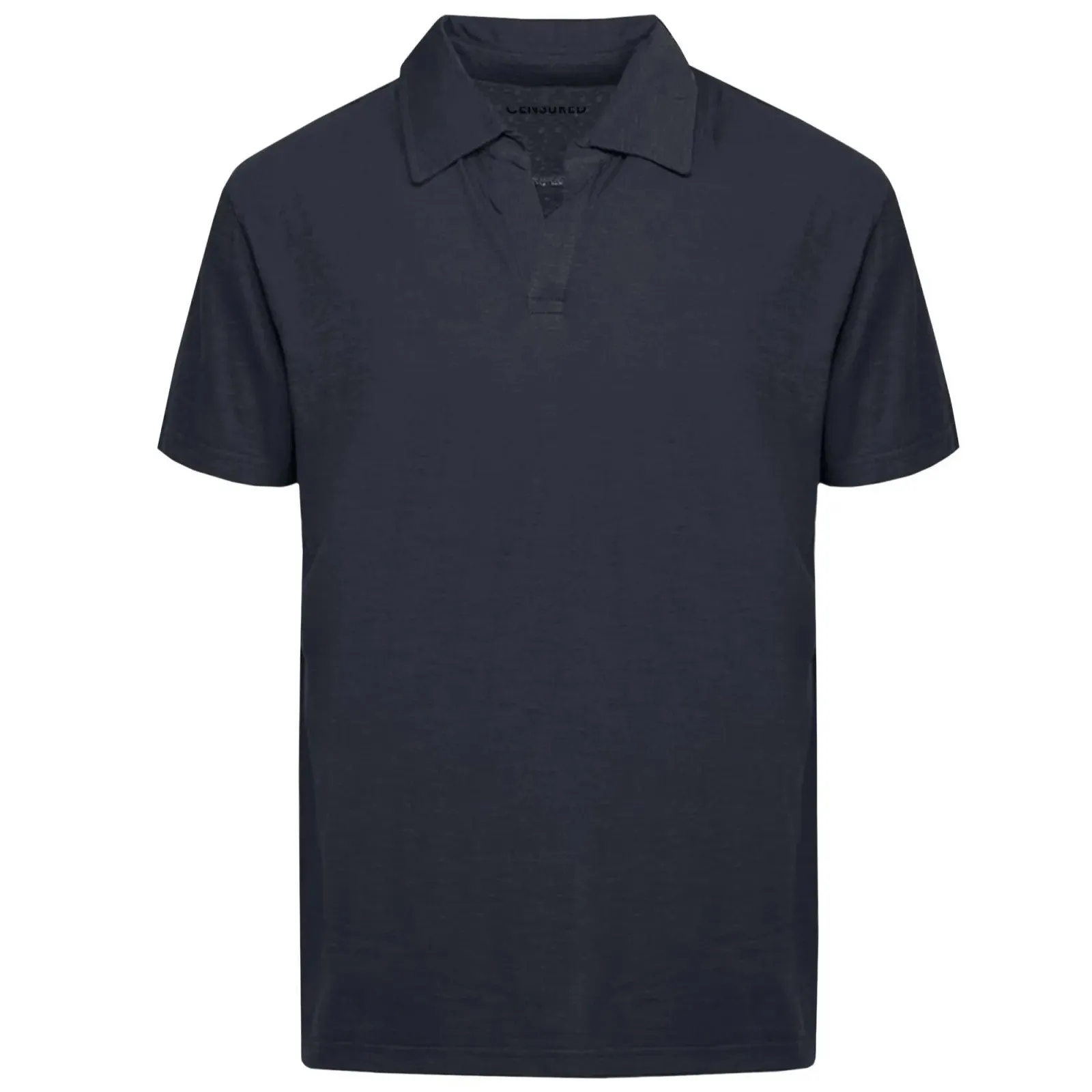 Censured polo manica corta da uomo in cotone jersey senza bottoni TM6402TJSSG 205 blu Weekend Casual