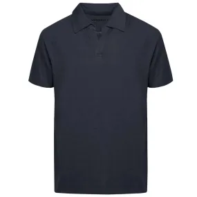 Censured polo manica corta da uomo in cotone jersey senza bottoni TM6402TJSSG 205 blu Preppy Vibe