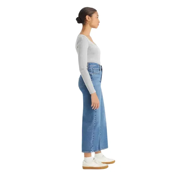 Levi's pantalone jeans da donna a vita alta e gamba larga High-Rise Wide-Leg 729700018 blu chiaro Chilly Layering