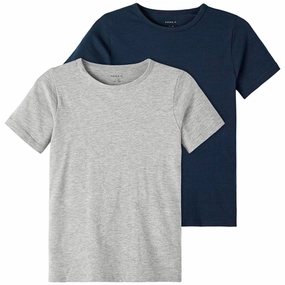 Name it Dark Sapphire Slim T-Shirt 2-pack Noos Seasonal Comfort Style Quick Fit