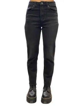 Griffai Pantalone Jeans da donna Mom Sfrangiato DGF2012 black Tailored Fit Stretchy Waist