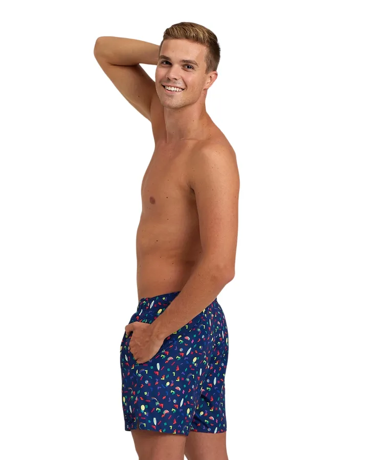 Arena costume da mare da uomo Boxer Multistampa 005980750 blu UV Protection Design Classic Design