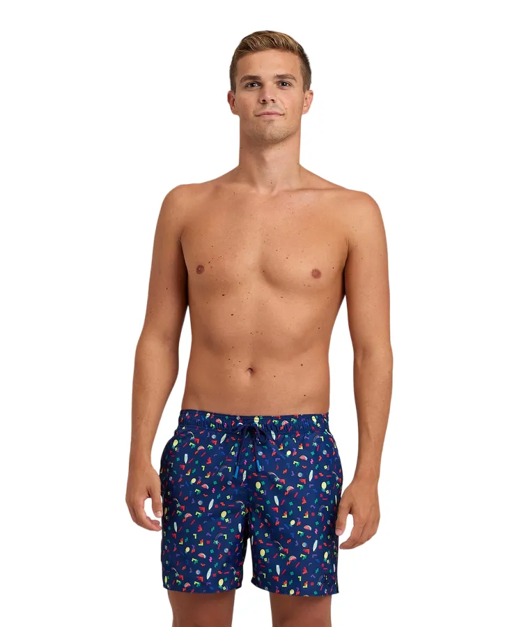 Quick Recovery Fabric Resort-Collection Arena costume da mare da uomo Boxer Multistampa 005980750 blu