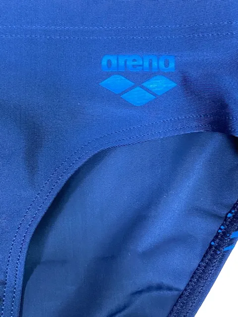 Arena costume slip da uomo Logo Swim Brief 006355 780 navy-torquoise Flexible Back Design