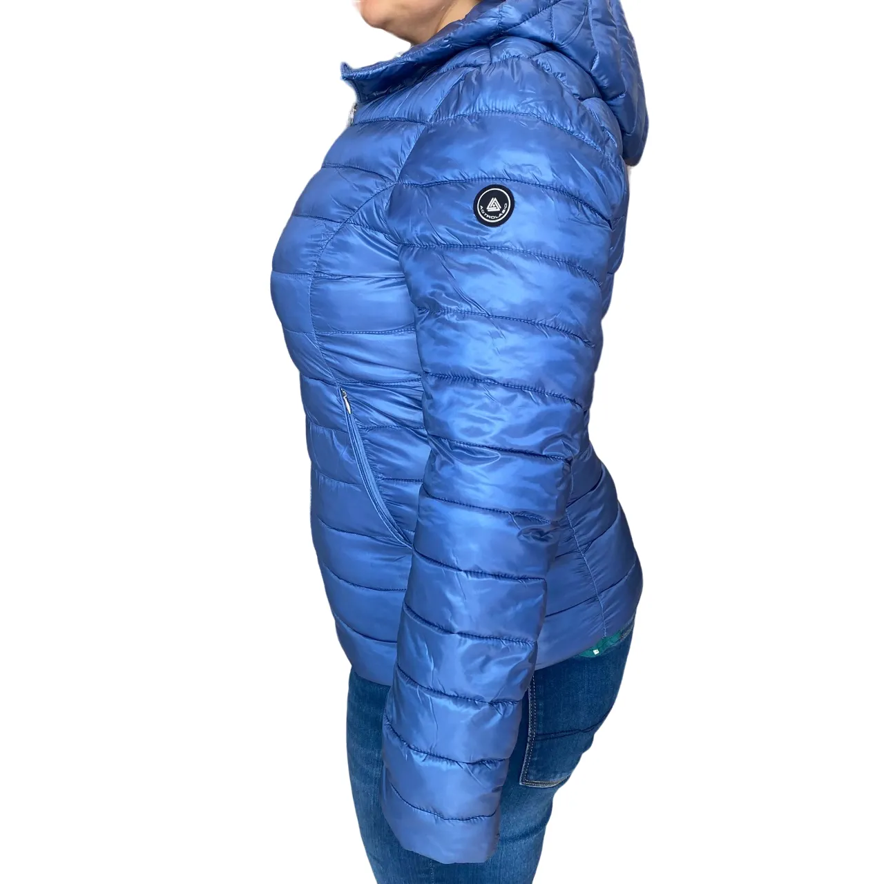 Astrolabio giacca con cappuccio da donna 100 grammi CV87 398 celeste insulated