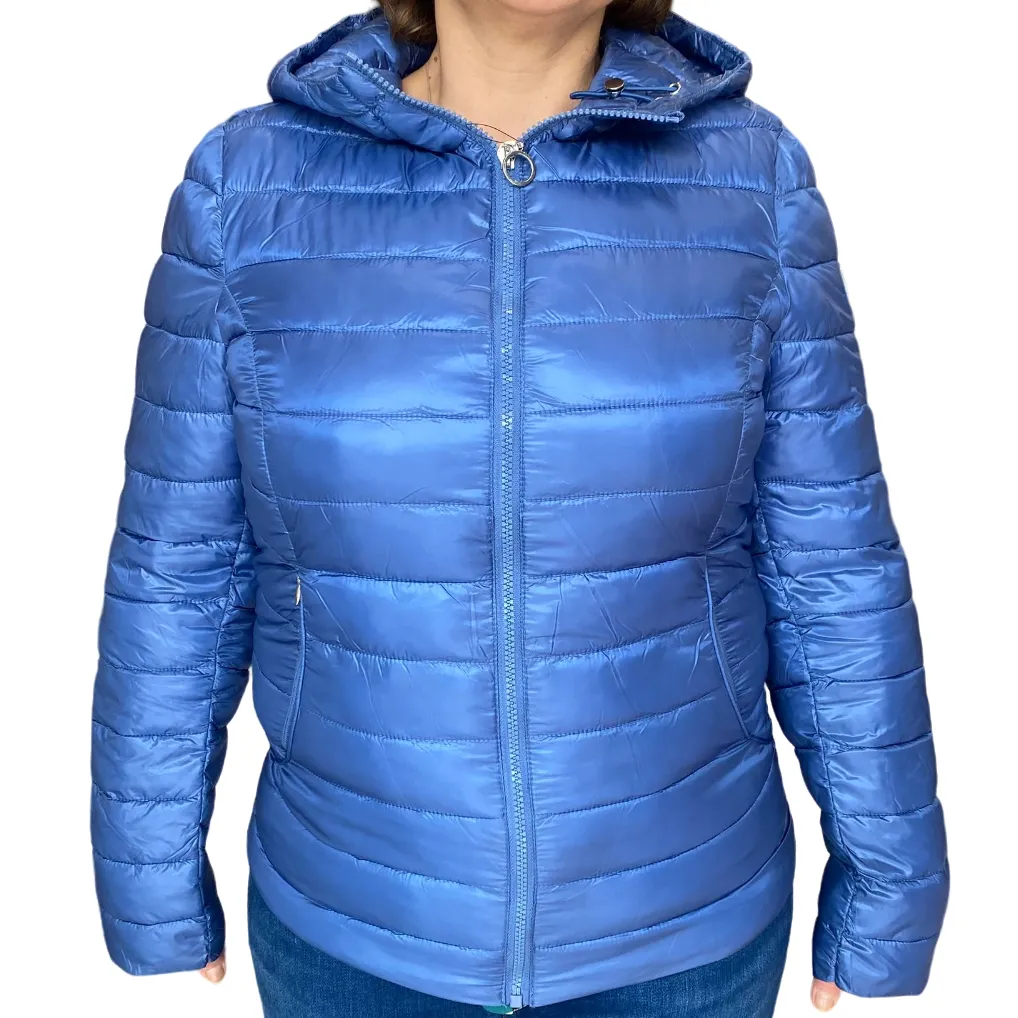 Astrolabio giacca con cappuccio da donna 100 grammi CV87 398 celeste Anti Pilling High Neck