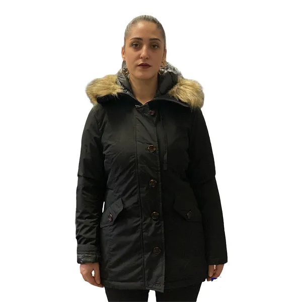 Luggage Double Layered Hood Astrolabio Jacket Woman CL86 500 black