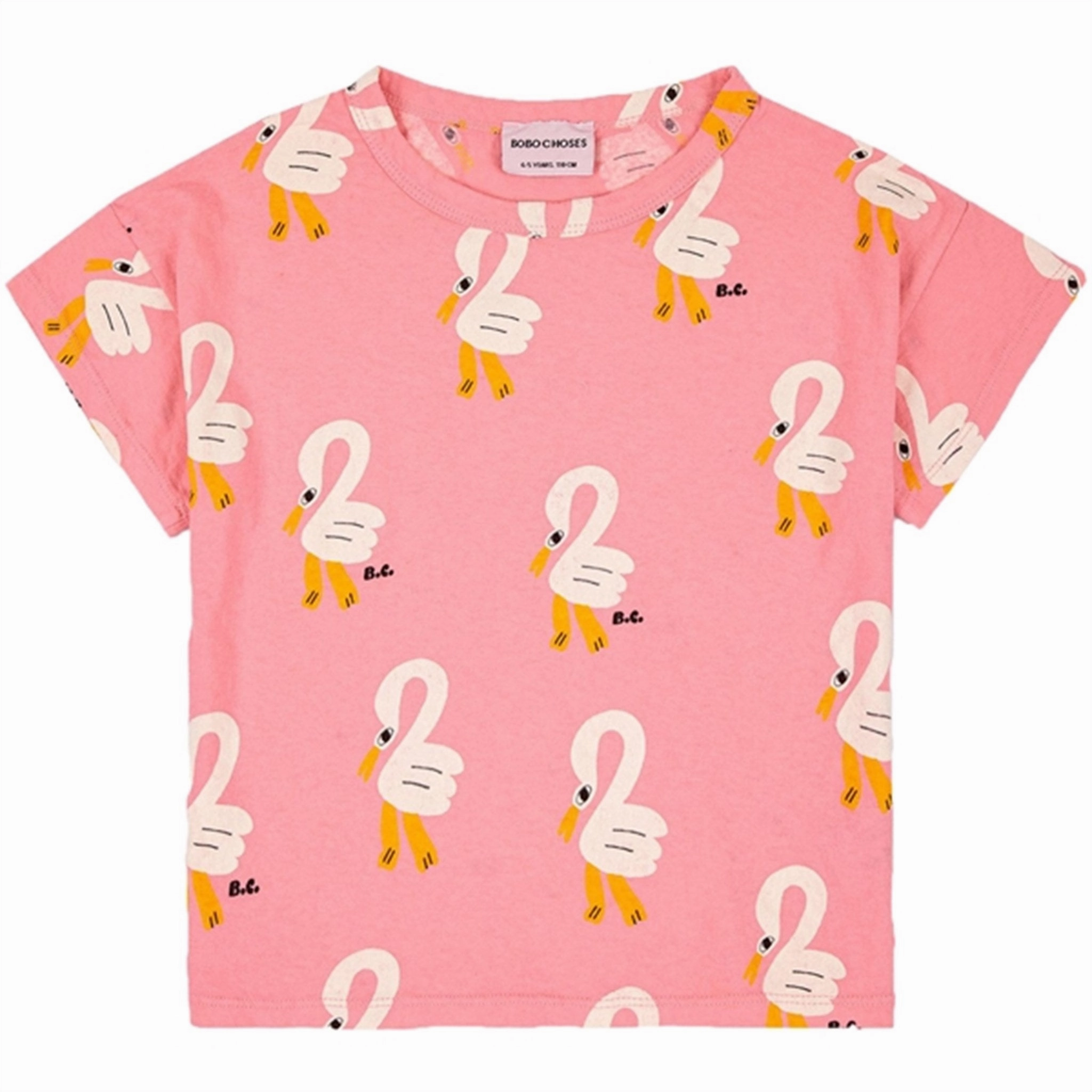 Bobo Choses Pink Pelican All Over T-Shirt Recycled Polyester Blend