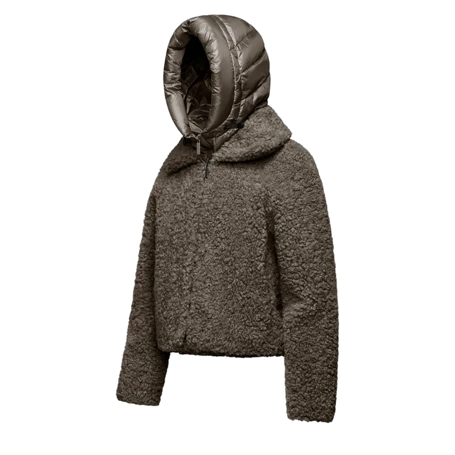 water - resistant Bomboogie cappotto corto con cappuccio in Sherpa Fleece da donna JW8196TSFC4 148 bronzo