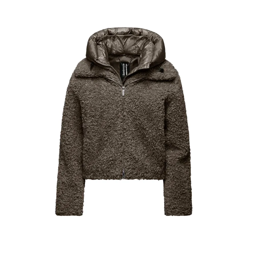 Machine-washable Surf Bomboogie cappotto corto con cappuccio in Sherpa Fleece da donna JW8196TSFC4 148 bronzo