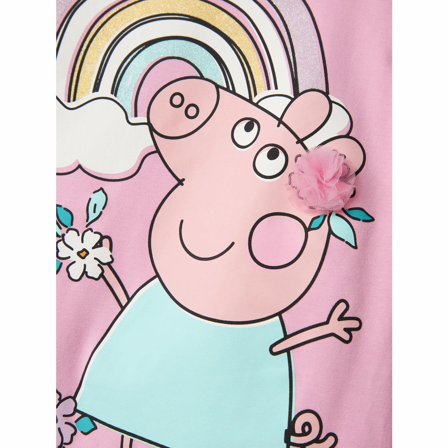Name It Pink Frosting Fiffi Peppa Pig Blouse Date night Flexible Shoulder Panels