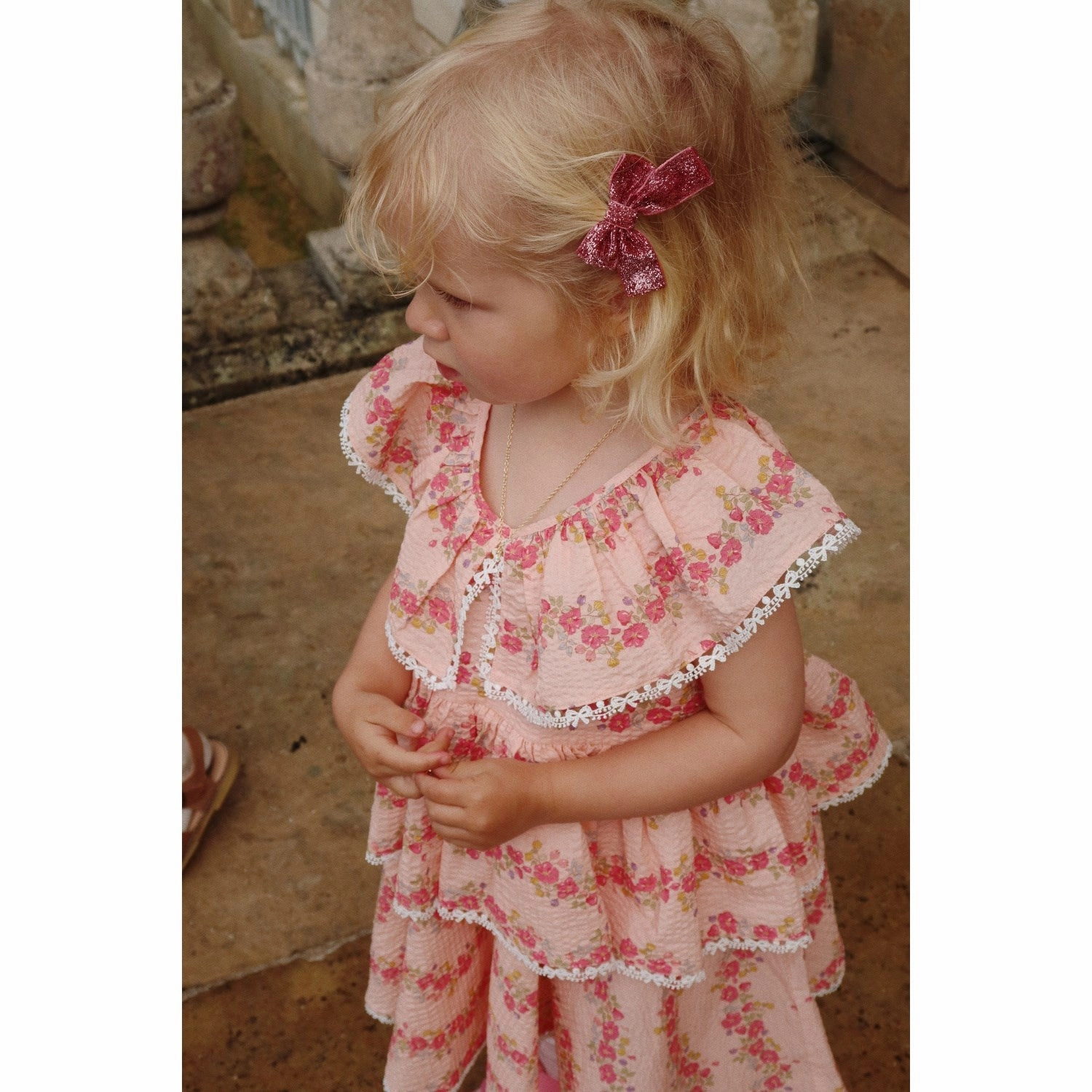 Outdoor Style Konges Sl?jd Floria Pink Bella Frill Dress Gots