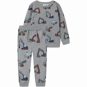 Luxurious expression venue Name It Grey Melange Nmmnenean Ls Swe Bru Pb Set