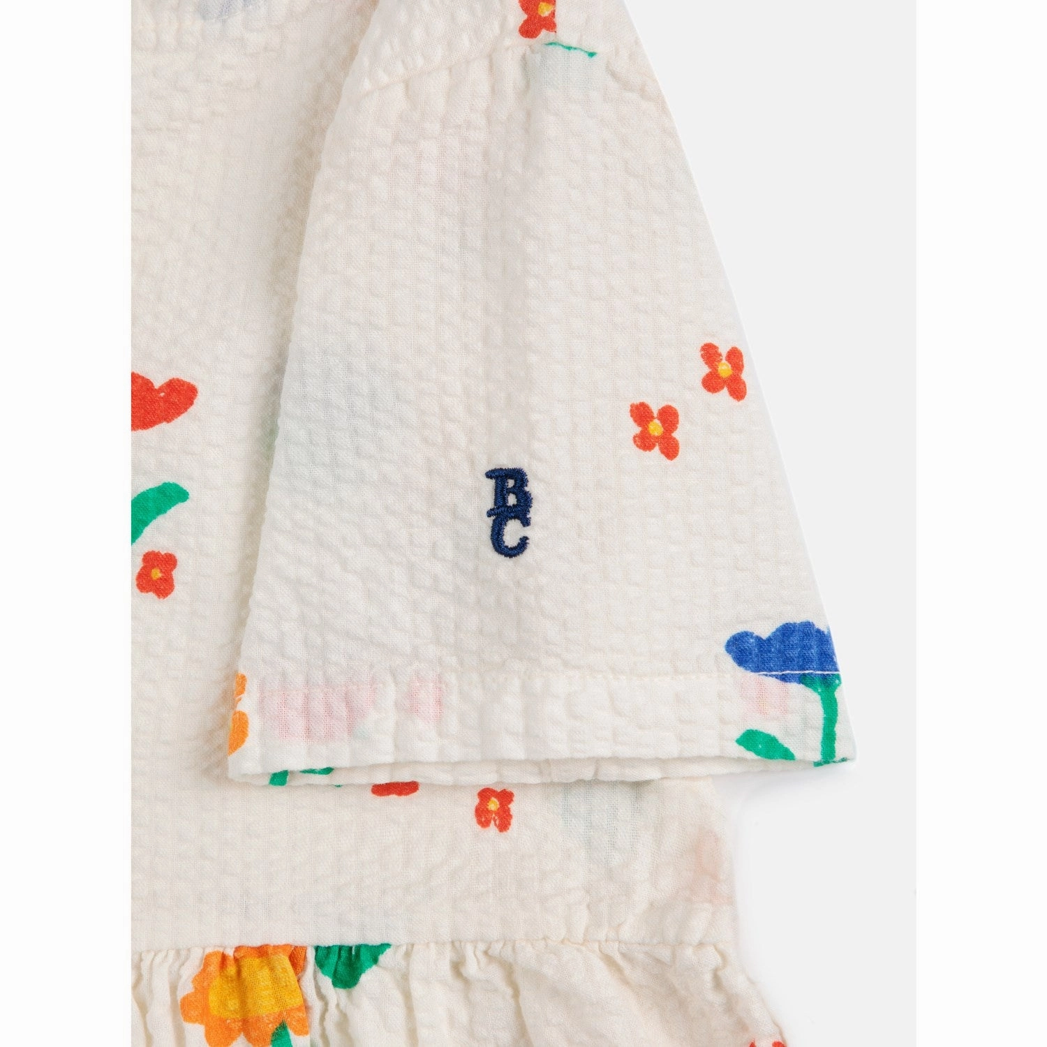 Bobo Choses Offwhite Garden Party All Over Woven Dress Bright-Hue Soft Feel