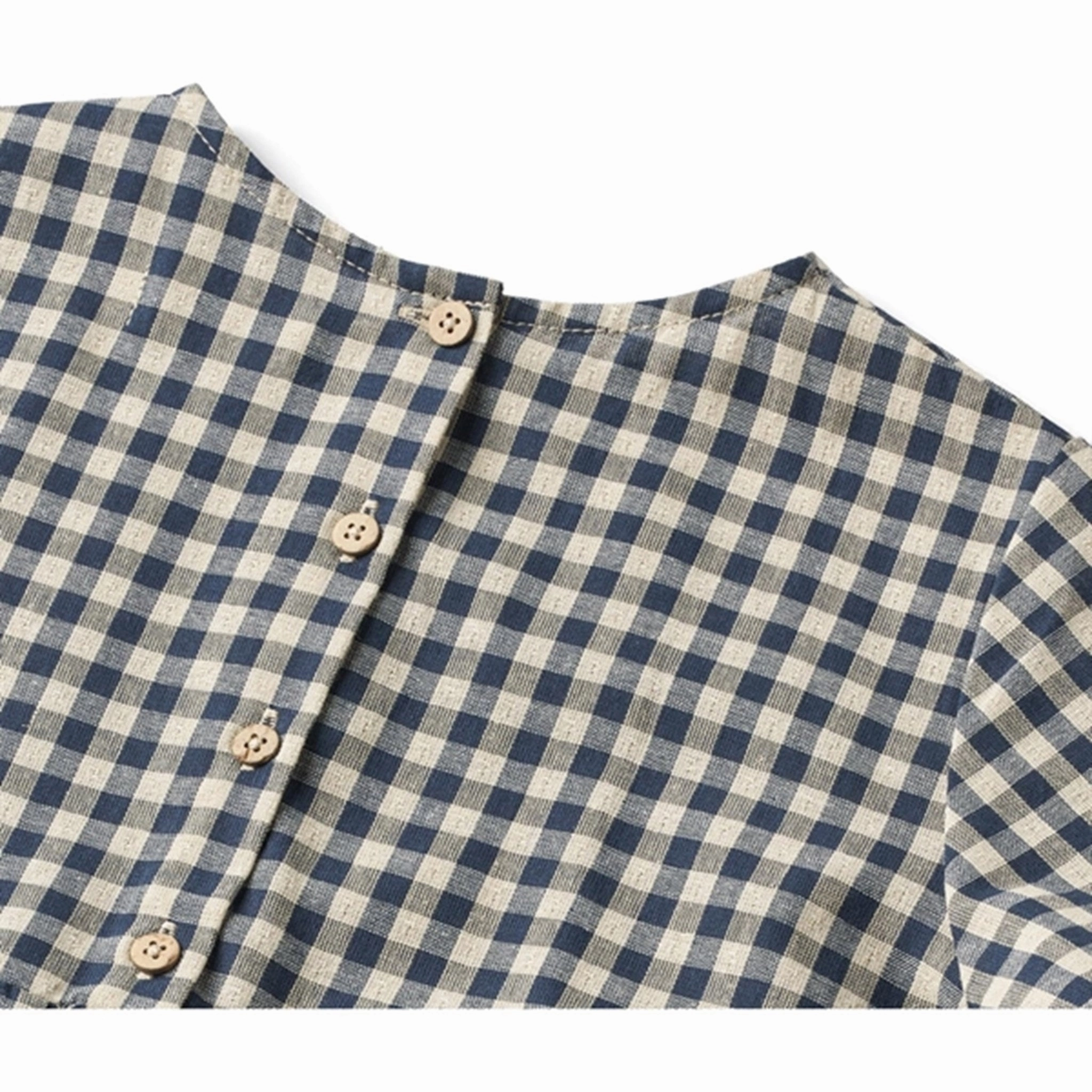 Urban Favorite Gentle Aesthetic Wheat Blue Check Dress Ayse