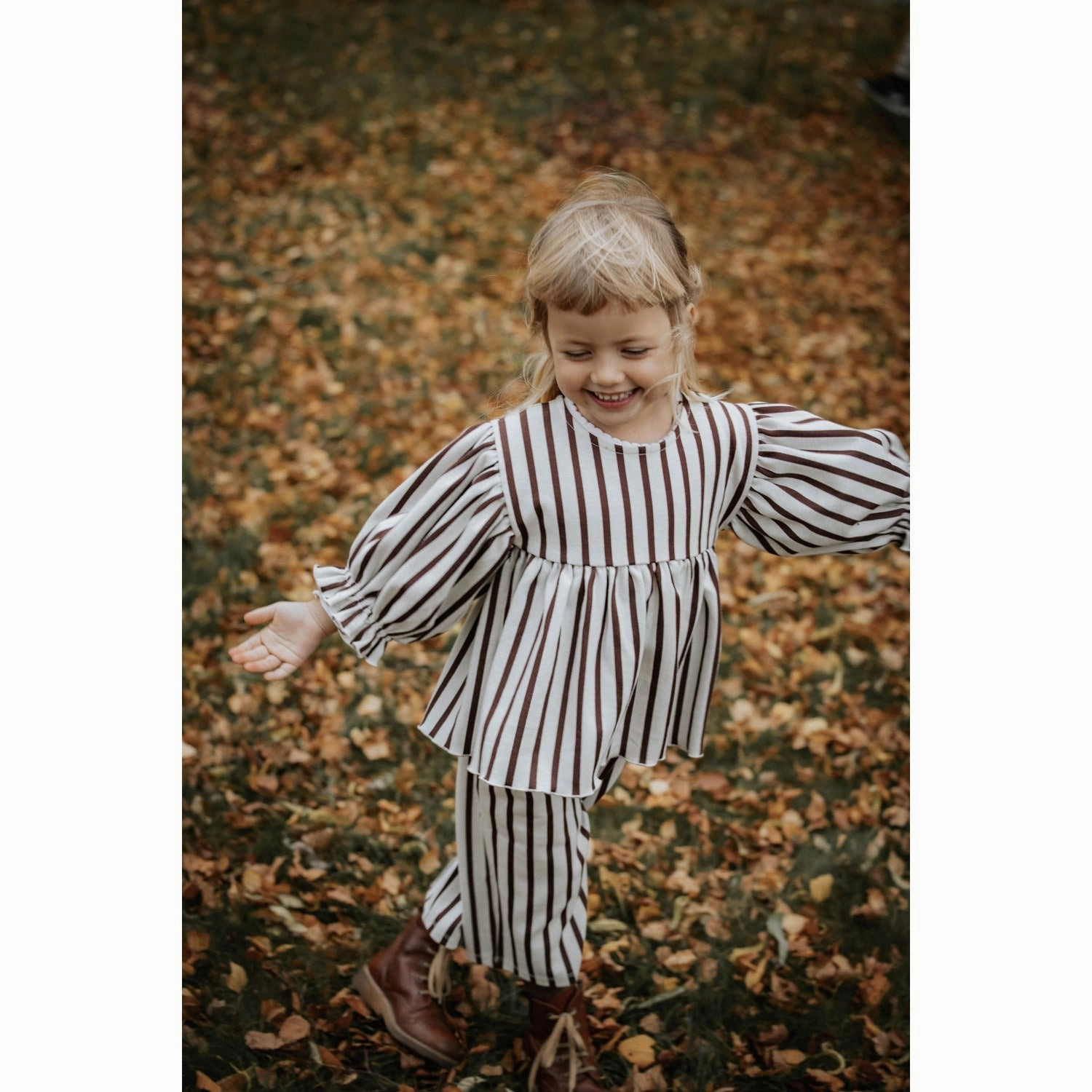 Pre Shrunk Cotton Blend Fliink Sandshell Stripe Elly 3-4 Blouse