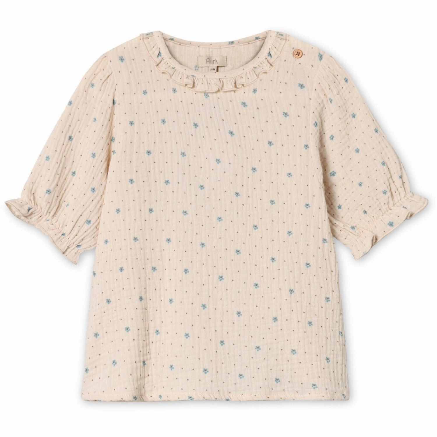 Fliink Sandshell Aop Blooming Ss Blouse Layered Hem Design