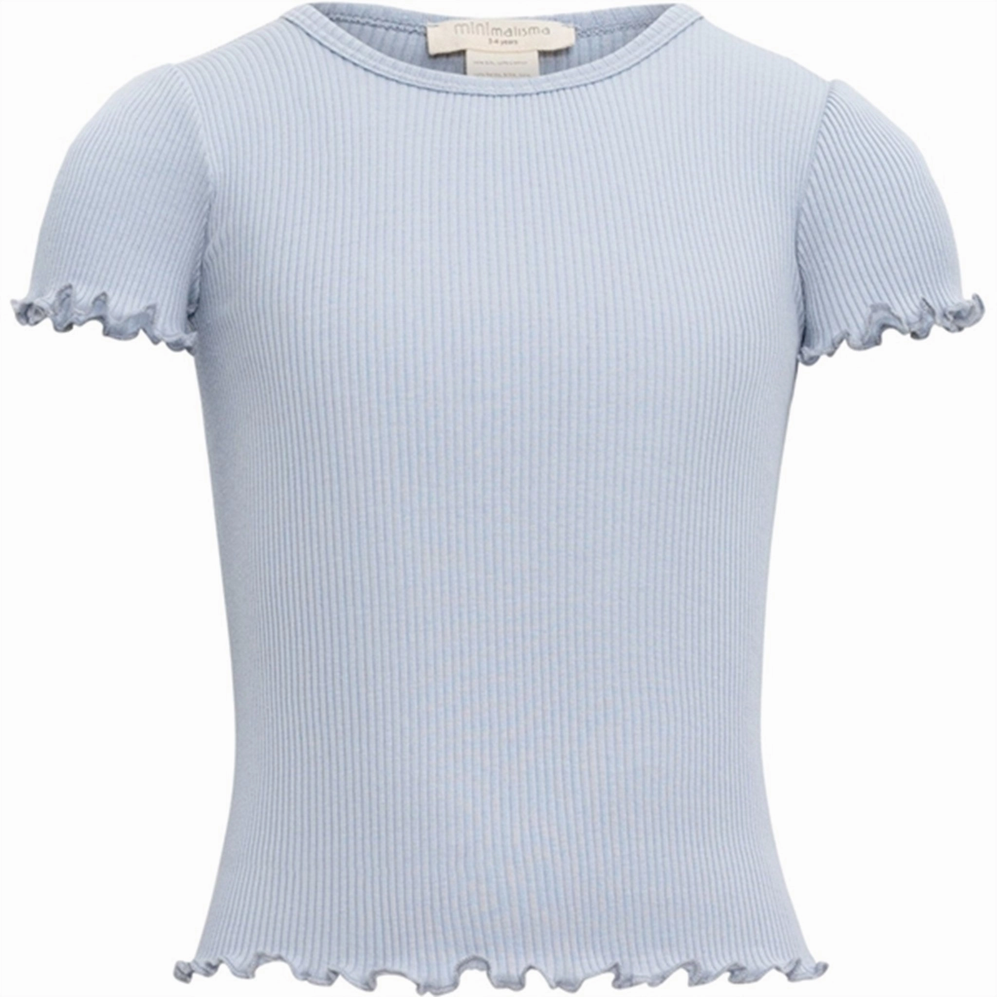 Minimalisma Blomst T-shirt Light Blue Casual Layer Wear layerable