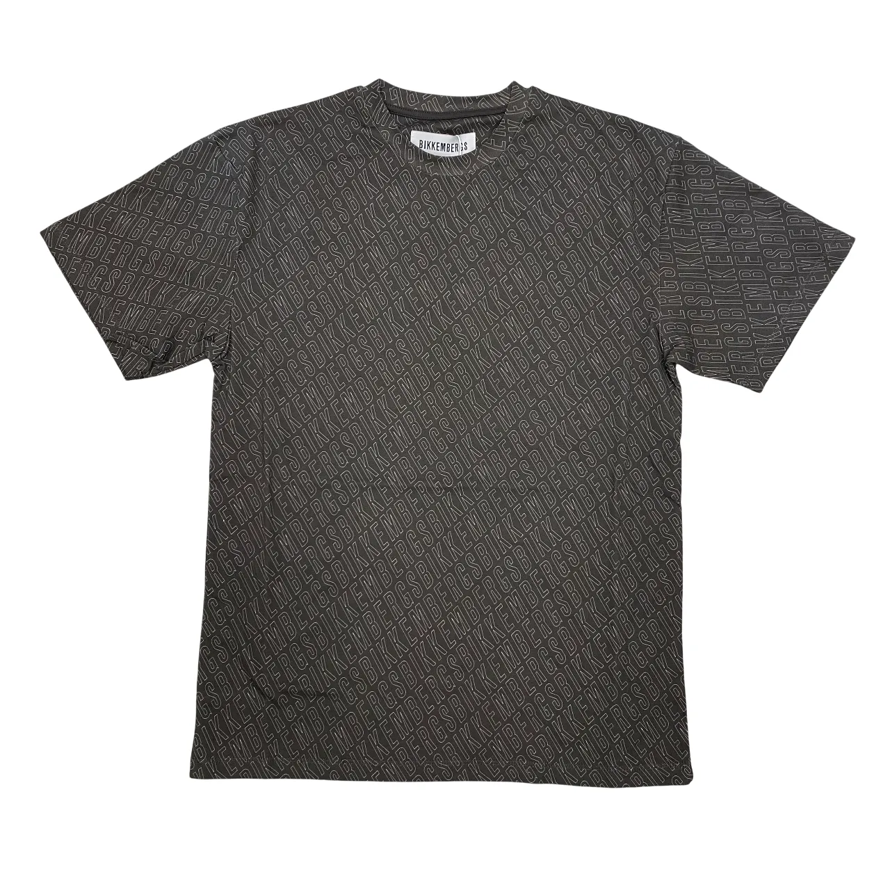 Bikkembergs maglietta manica corta con stampa All-Over BMT0912 8000 nero Layered Collar Structure