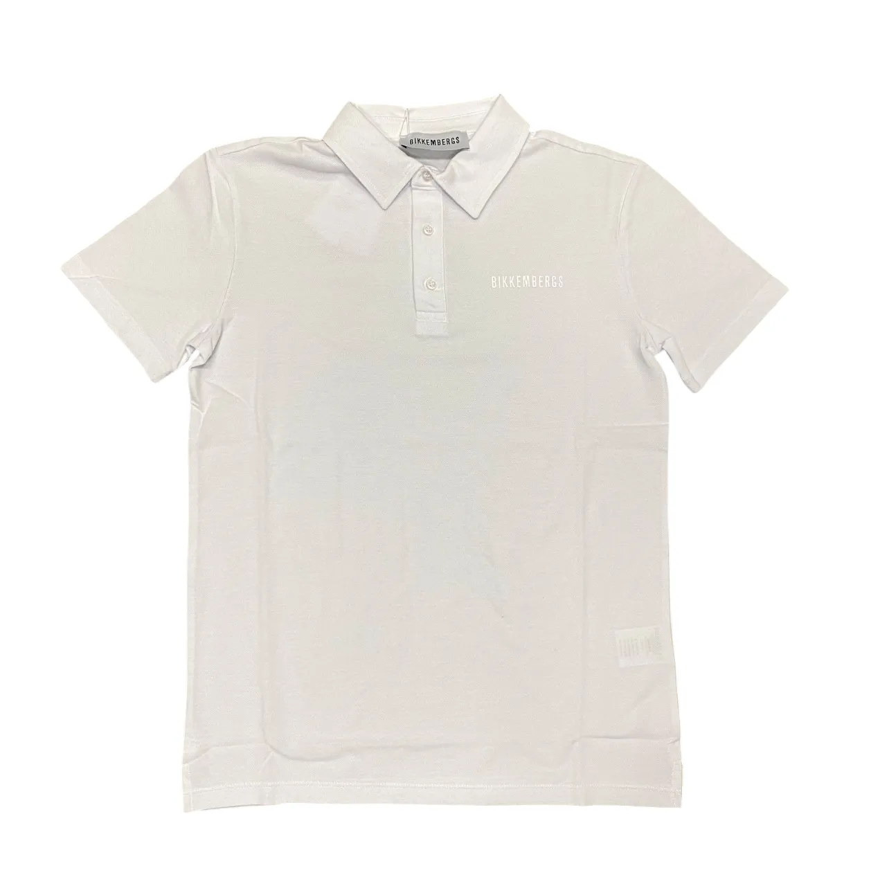 Bikkembergs polo da uomo manica corta BMT0930 1000 bianco Reinforced Collar Stay