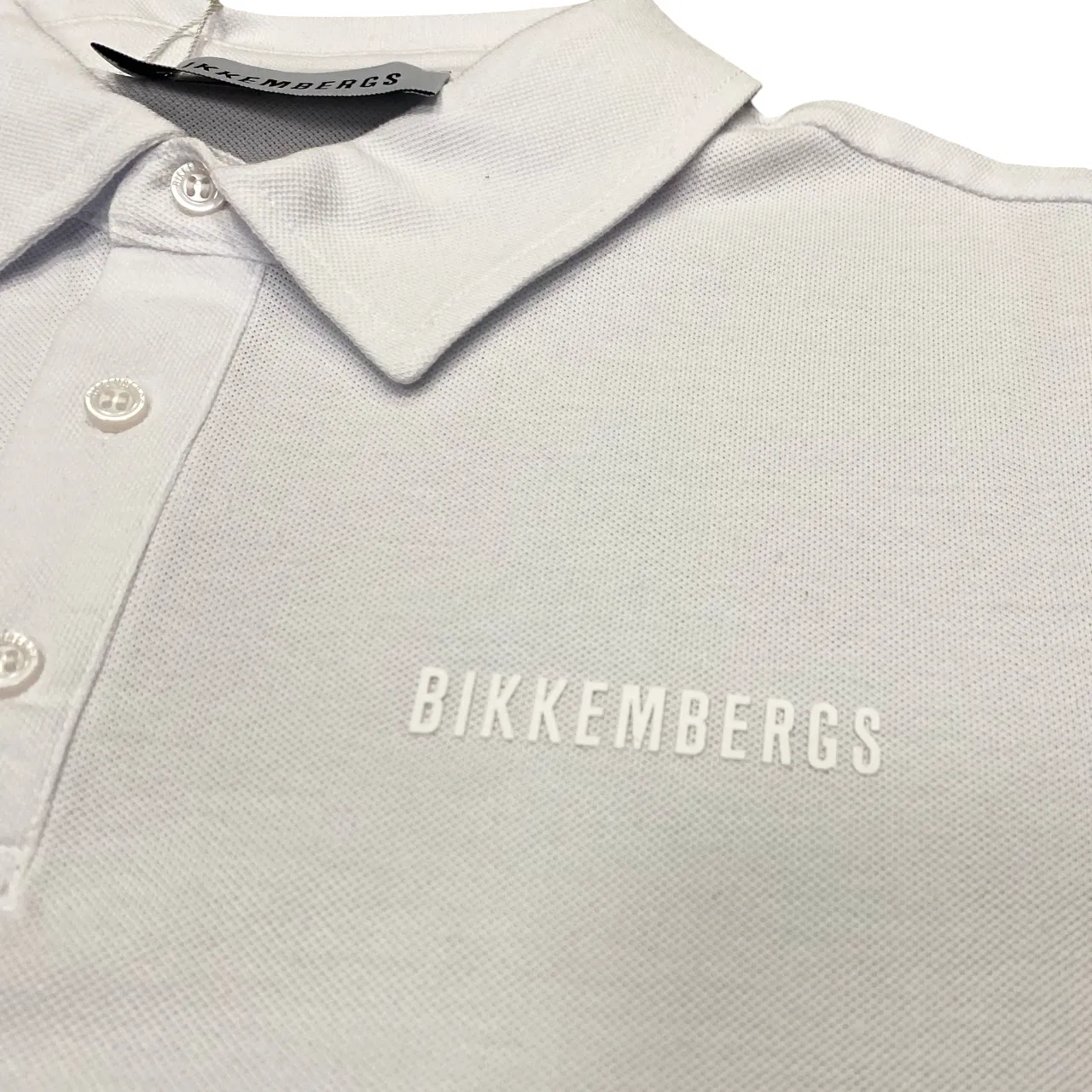 Non Restrictive Cuff Bikkembergs polo da uomo manica corta BMT0930 1000 bianco