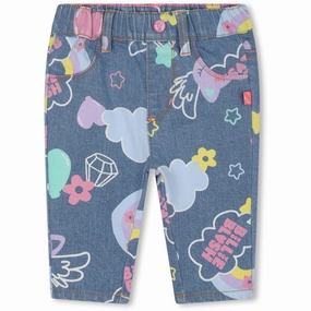 Billieblush Denim Blue Denim Trousers Comfort Wear Neat Look